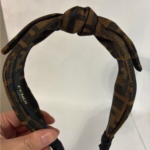 Fendi Black and Brown Patterned Headband